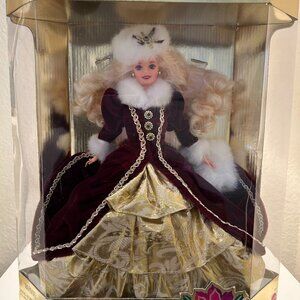 1996 Happy Holidays Barbie Purple Eyes Rare Variant NRFB Special Edition